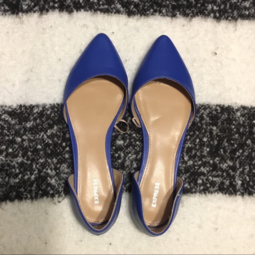 Blue pointed flats